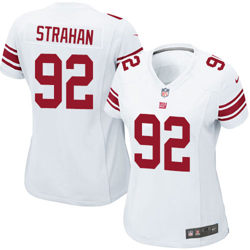 Women's Elite Michael Strahan Nike Jersey White Road - #92 NFL New York Giants